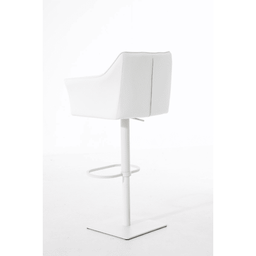 Taburete de bar Damaso con tapizado de polipiel Simil cuero Blanco 45X64X88 cm