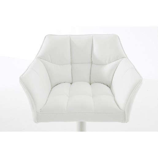 Taburete de bar Damaso con tapizado de polipiel Simil cuero Blanco 45X64X88 cm