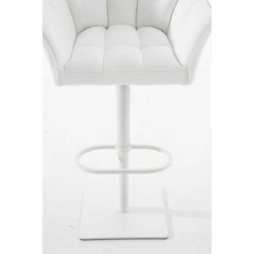 Taburete de bar Damaso con tapizado de polipiel Simil cuero Blanco 45X64X88 cm