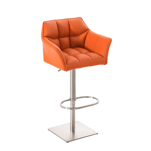 Taburete de bar Damaso con tapizado de polipiel Simil cuero Naranja 45X64X88 cm