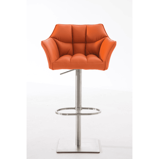 Taburete de bar Damaso con tapizado de polipiel Simil cuero Naranja 45X64X88 cm