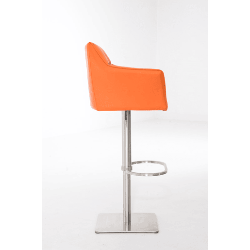 Taburete de bar Damaso con tapizado de polipiel Simil cuero Naranja 45X64X88 cm