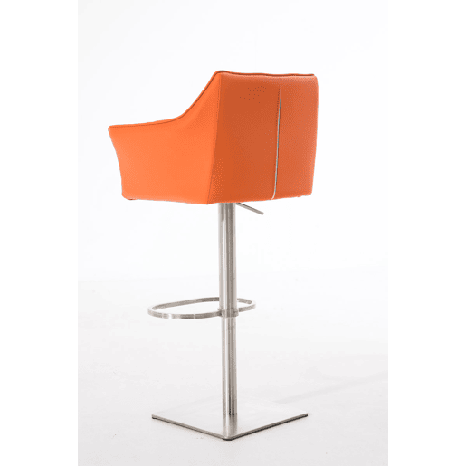 Taburete de bar Damaso con tapizado de polipiel Simil cuero Naranja 45X64X88 cm