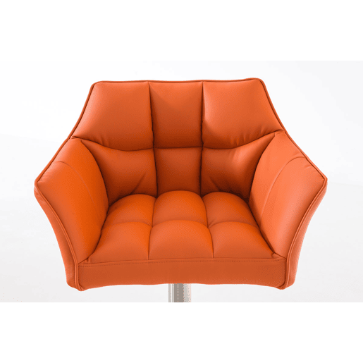 Taburete de bar Damaso con tapizado de polipiel Simil cuero Naranja 45X64X88 cm