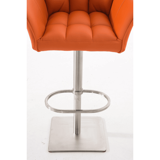 Taburete de bar Damaso con tapizado de polipiel Simil cuero Naranja 45X64X88 cm