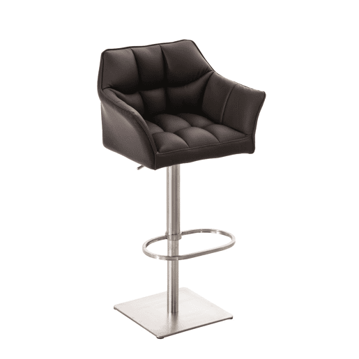 Taburete de bar Damaso con tapizado de polipiel Simil cuero Marrón 45X64X88 cm