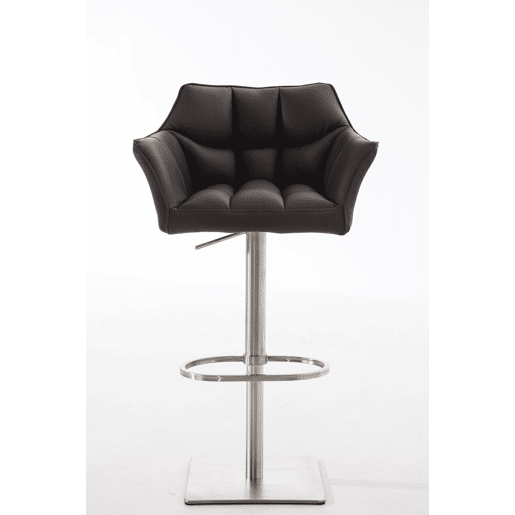 Taburete de bar Damaso con tapizado de polipiel Simil cuero Marrón 45X64X88 cm