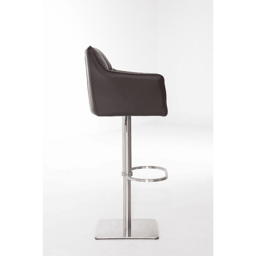 Taburete de bar Damaso con tapizado de polipiel Simil cuero Marrón 45X64X88 cm