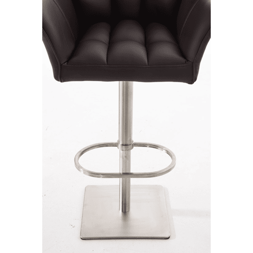 Taburete de bar Damaso con tapizado de polipiel Simil cuero Marrón 45X64X88 cm