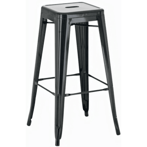 Taburete de bar Joshua Metal Negro 43X43X76 cm