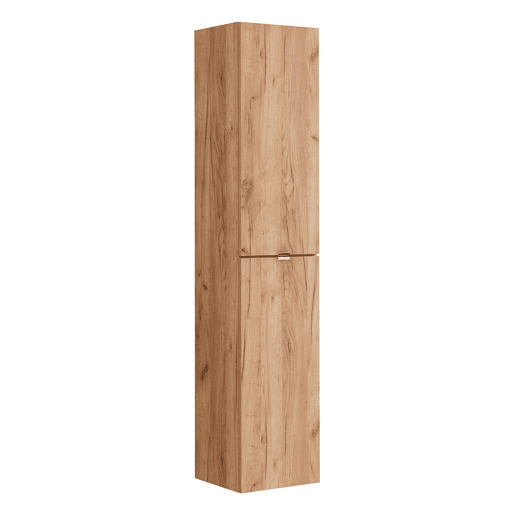 Conjunto móvel lavatório duplo 120cm e coluna April Madeira e Branco