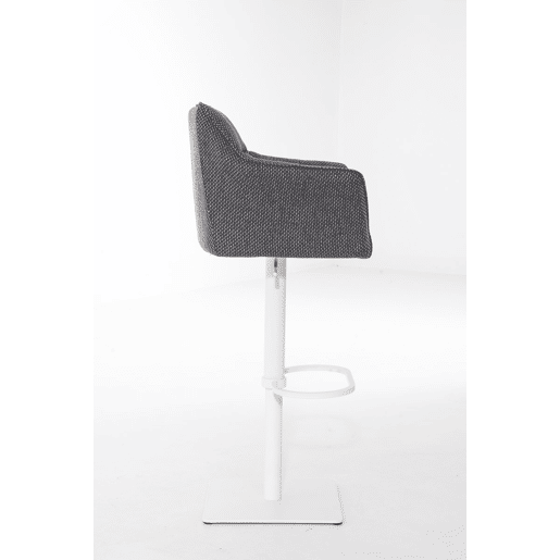 Taburete de bar Damaso con tapizado de tela Gris titanio 45X64X88 cm