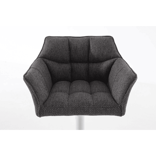 Taburete de bar Damaso con tapizado de tela Gris titanio 45X64X88 cm