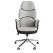 ANGEL CERDA Silla oficina giratoria tela gris claro y pvc blanco brillo ANGEL CERDA Silla oficina giratoria tela gris claro y pvc blanco brillo Aluminio