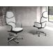 ANGEL CERDA Silla oficina giratoria tela gris claro y pvc blanco brillo ANGEL CERDA Silla oficina giratoria tela gris claro y pvc blanco brillo Aluminio