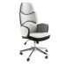 ANGEL CERDA Silla oficina giratoria tela gris claro y pvc blanco brillo ANGEL CERDA Silla oficina giratoria tela gris claro y pvc blanco brillo Aluminio