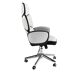 ANGEL CERDA Silla oficina giratoria tela gris claro y pvc blanco brillo ANGEL CERDA Silla oficina giratoria tela gris claro y pvc blanco brillo Aluminio