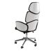 ANGEL CERDA Silla oficina giratoria tela gris claro y pvc blanco brillo ANGEL CERDA Silla oficina giratoria tela gris claro y pvc blanco brillo Aluminio
