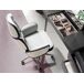 ANGEL CERDA Silla oficina giratoria tela gris claro y pvc blanco brillo ANGEL CERDA Silla oficina giratoria tela gris claro y pvc blanco brillo Aluminio