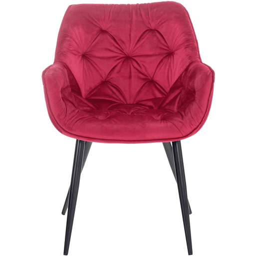 Set de 4 sillas Tanna de salón en terciopelo Rojo 62X58X83 cm