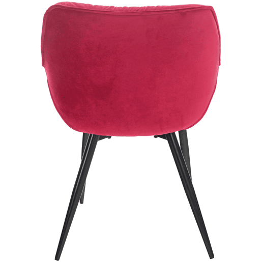 Set de 4 sillas Tanna de salón en terciopelo Rojo 62X58X83 cm