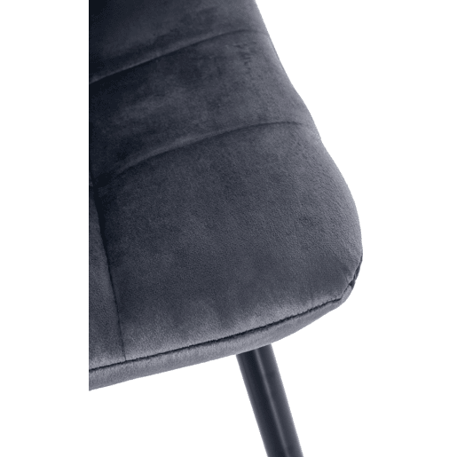 Juego de 4 sillas de comedor Antibes Terciopelo Gris oscuro 55X45X84 cm