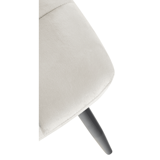 Juego de 4 sillas de comedor Antibes Terciopelo Blanco crema 55X45X84 cm