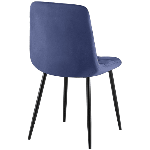 Juego de 4 sillas de comedor Antibes Terciopelo Azul 55X45X84 cm