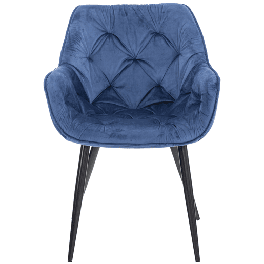Set de 4 sillas Tanna de salón en terciopelo Azul 62X58X83 cm