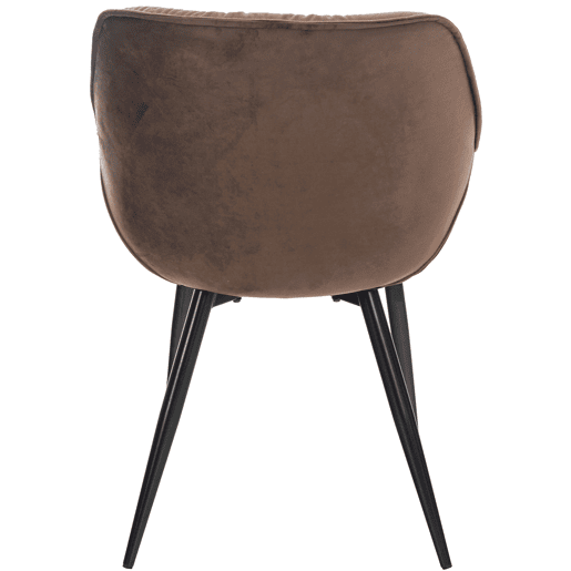 Set de 4 sillas Tanna de salón en terciopelo Marrón 62X58X83 cm