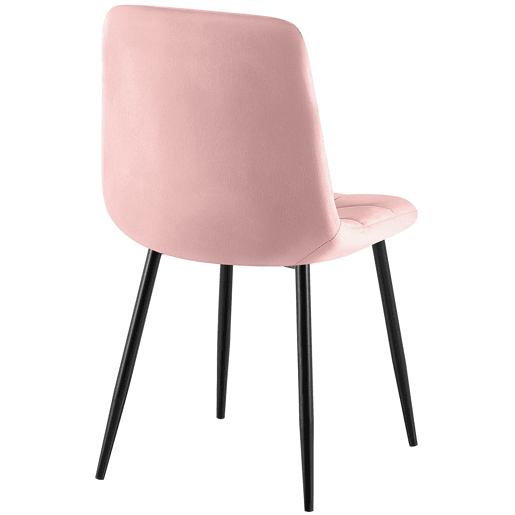 Juego de 4 sillas de comedor Antibes Terciopelo Rosado 55X45X84 cm