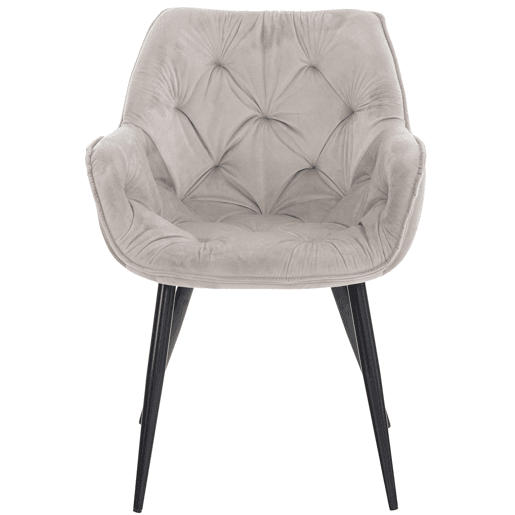 Set de 4 sillas Tanna de salón en terciopelo Gris 62X58X83 cm