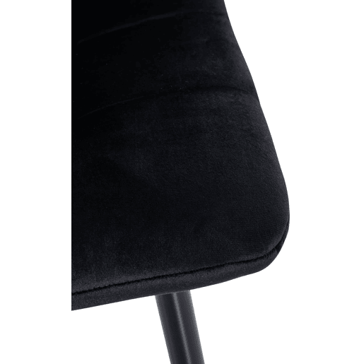 Juego de 4 sillas de comedor Antibes Terciopelo Negro 55X45X84 cm