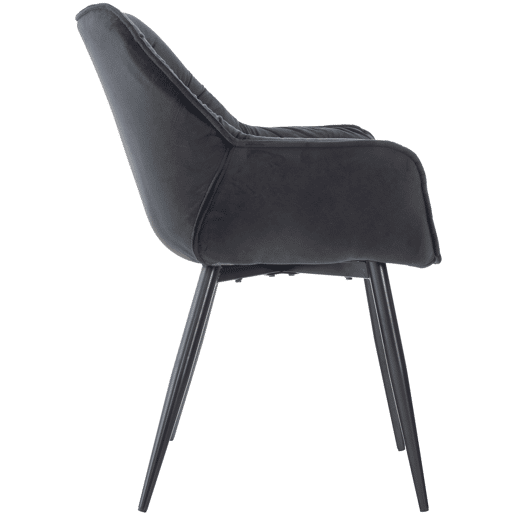 Set de 4 sillas Tanna de salón en terciopelo Negro 62X58X83 cm