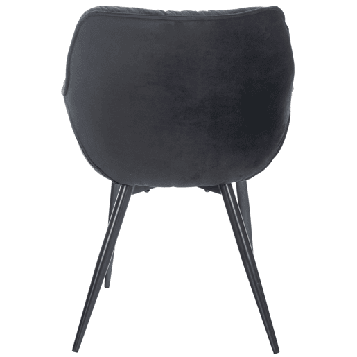 Set de 4 sillas Tanna de salón en terciopelo Negro 62X58X83 cm