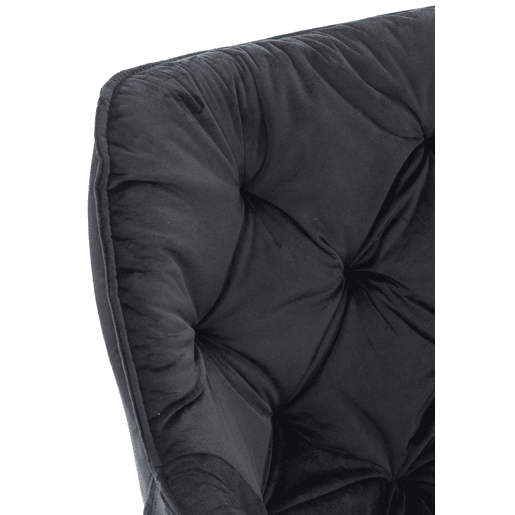 Set de 4 sillas Tanna de salón en terciopelo Negro 62X58X83 cm