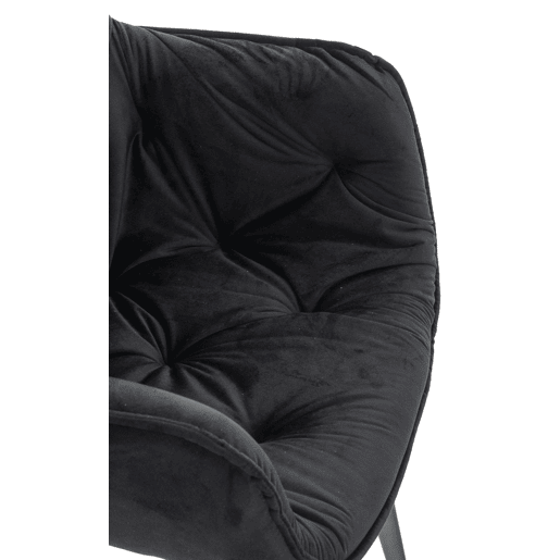Set de 4 sillas Tanna de salón en terciopelo Negro 62X58X83 cm