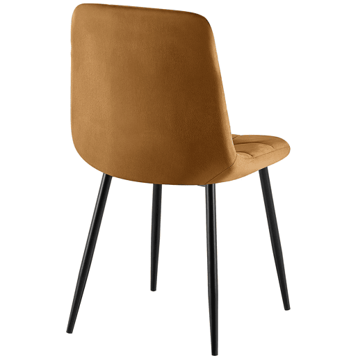 Juego de 4 sillas de comedor Antibes Terciopelo Marrón 55X45X84 cm