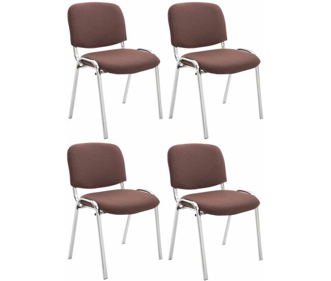 Set de 4 sillas confidente ken chrom tela marrón 64x54x79 cm