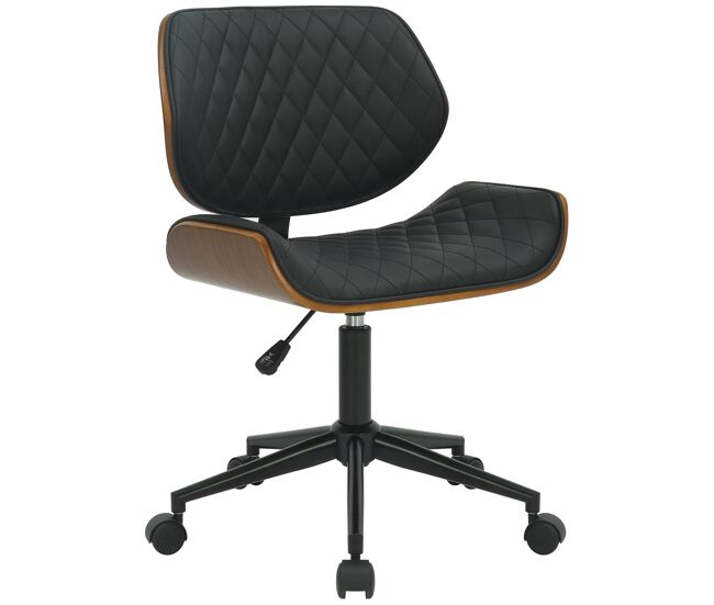 Silla de oficina Harvest en piel sintética Plástico Nogal/negro 53X54.5X80.5 cm