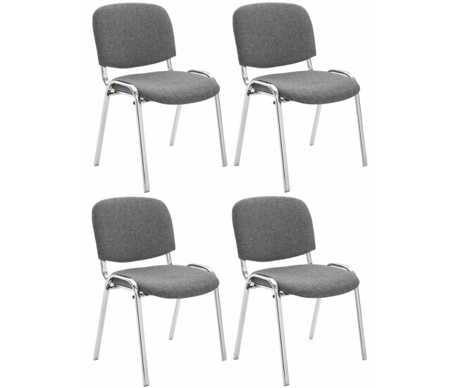 Set de 4 sillas confidente ken chrom tela gris 64x54x79 cm