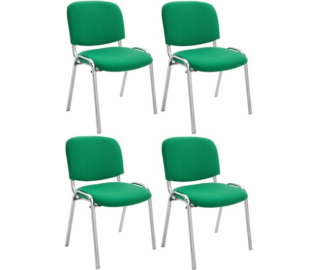 Set de 4 sillas confidente ken chrom tela verde 64x54x79 cm