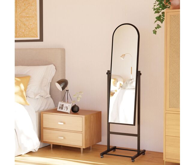 Espejo de pie evoir madera negro 39x39x151 cm