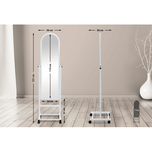 Espejo de pie Evoir Madera Blanco 39X39X151 cm