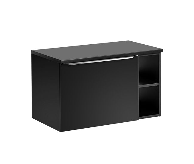 Mueble bajo lavabo de 80cm con 2 nichos éros negro