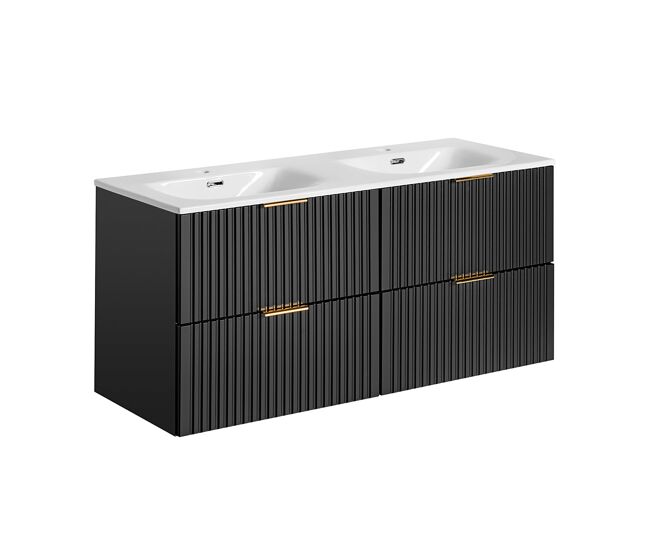 Mueble doble lavabo encastrado 120cm adriel negro