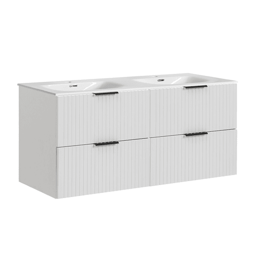 Móvel lavatório duplo encastrável 120cm Adriel Branco