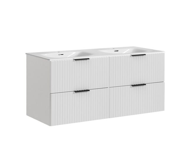 Mueble suspendido doble lavabo 120cm adriel blanco