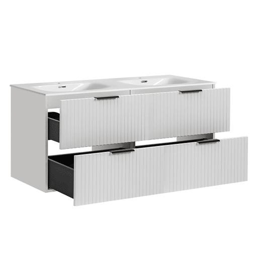 Móvel lavatório duplo encastrável 120cm Adriel Branco