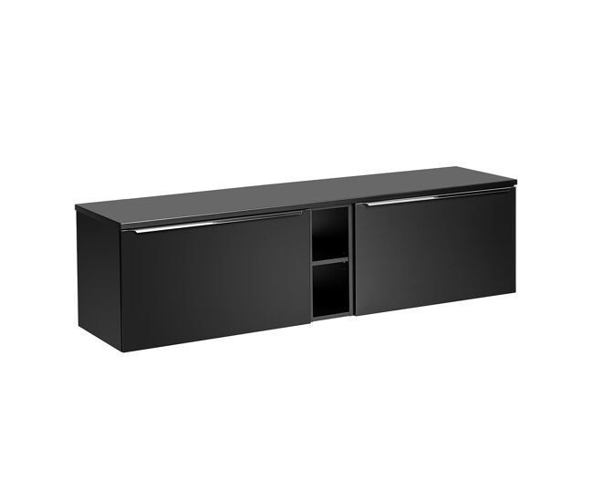Mueble bajo lavabo 180cm 2 nichos éros negro